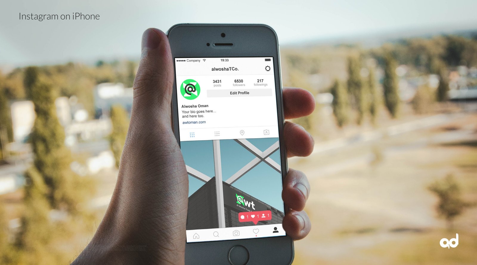 Al Wosha Instagram on iPhone