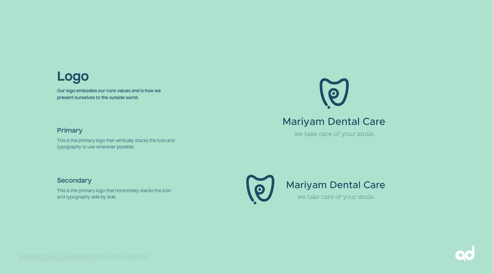 Mariyam Dental Care Logo Structure