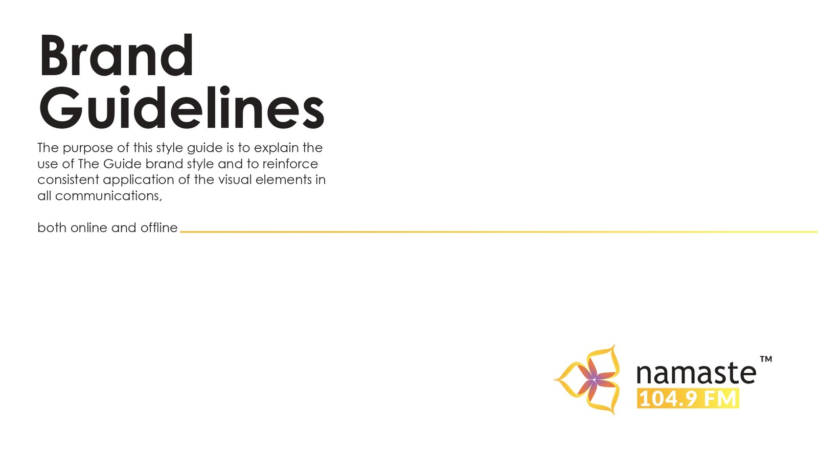 Namaste FM Brand Guidelines
